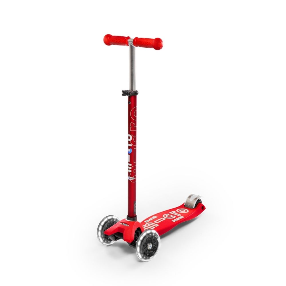 Scooter Maxi Micro Deluxe LED Rojo