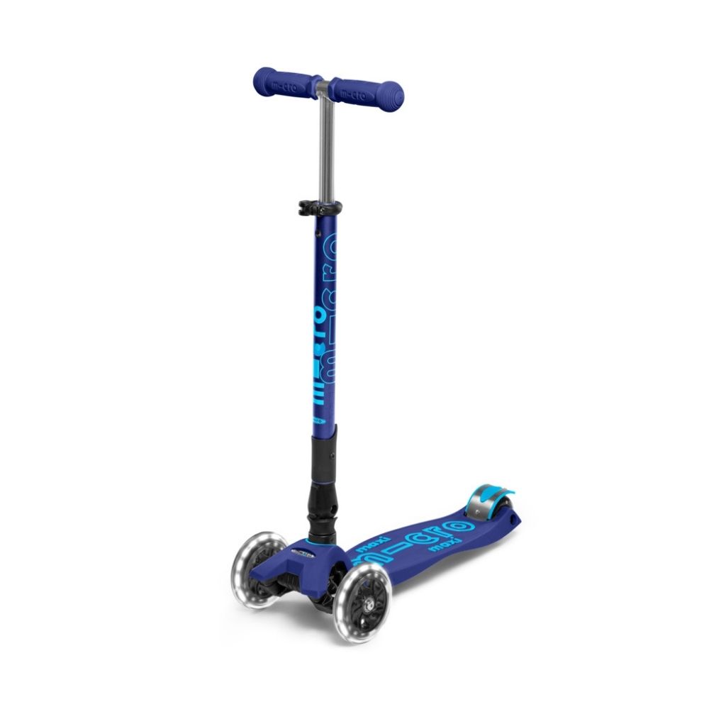 Scooter Maxi Micro Deluxe Foldable LED Navy
